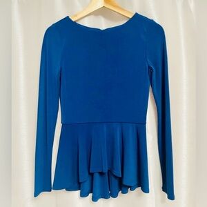 Alice and Olivia - Long sleeve zipper back peplum top